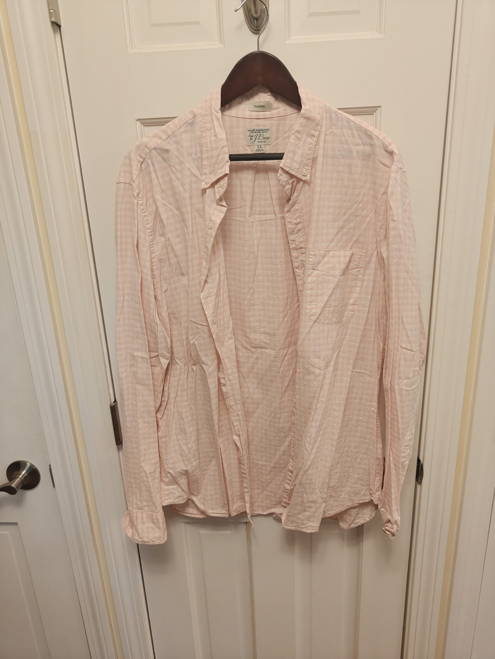 J. Crew Men's Lightweight Pink Button-Up Shirt Jacket XL